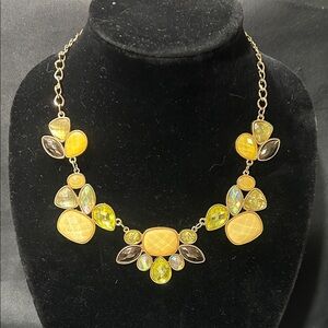 Elegant Gold and Yellow Statement Necklace